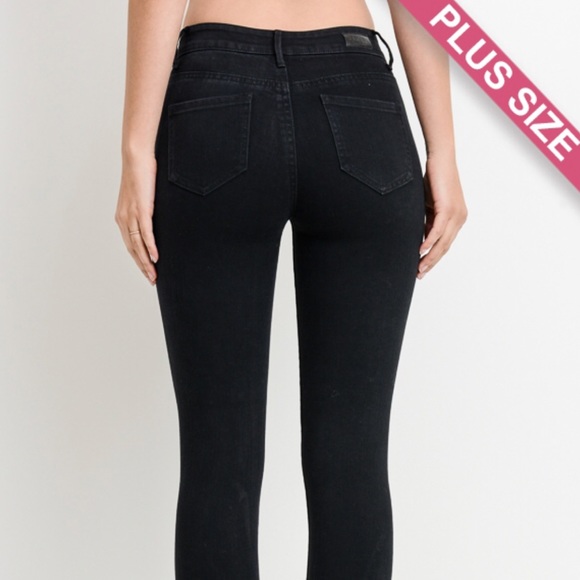 High Waist Distressed Skinny Jeans - Picture 3 of 5
